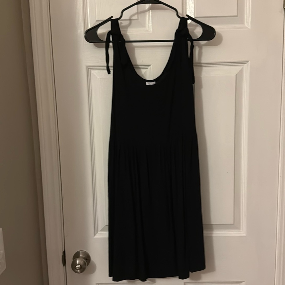 Black Overall Tie Strap Dress